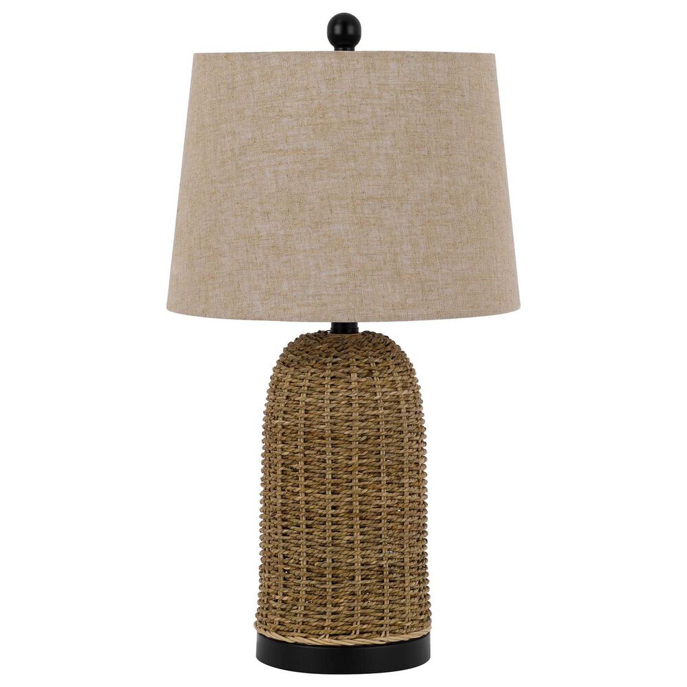 Cal Lighting Indio Wicker Basket Table Lamp in Brown and Black, , large