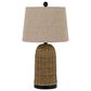 Cal Lighting Indio Wicker Basket Table Lamp in Brown and Black, , large