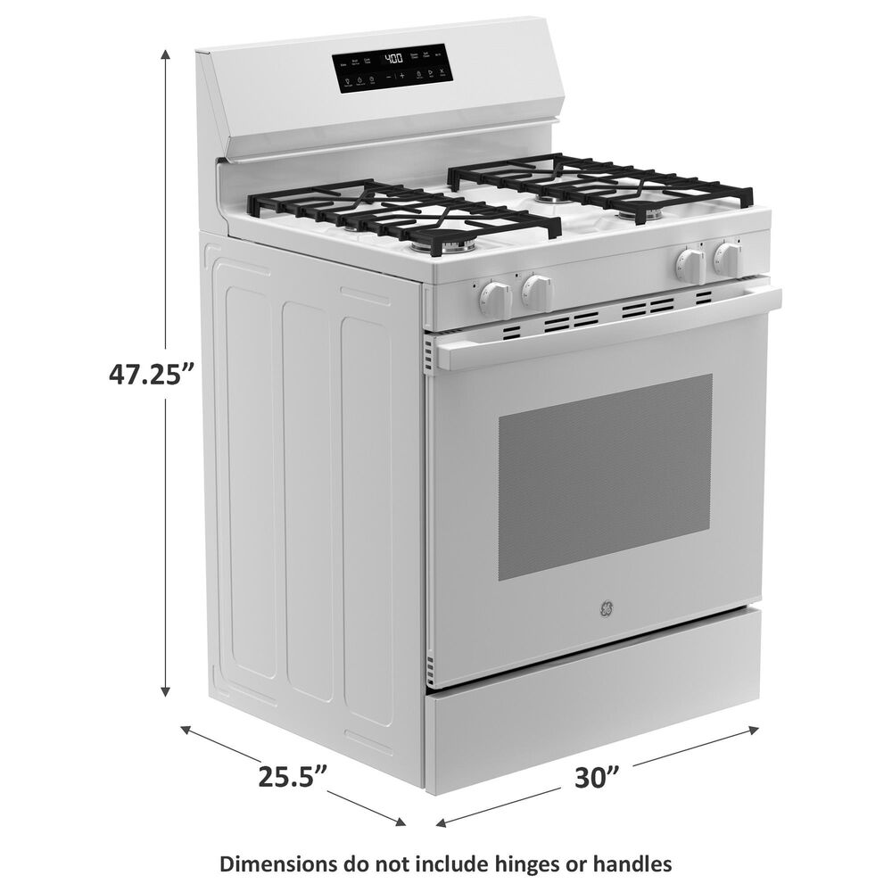 GE Appliances 30&quot; Freestanding Gas Range with Self-Clean and 4 Burners in White, , large