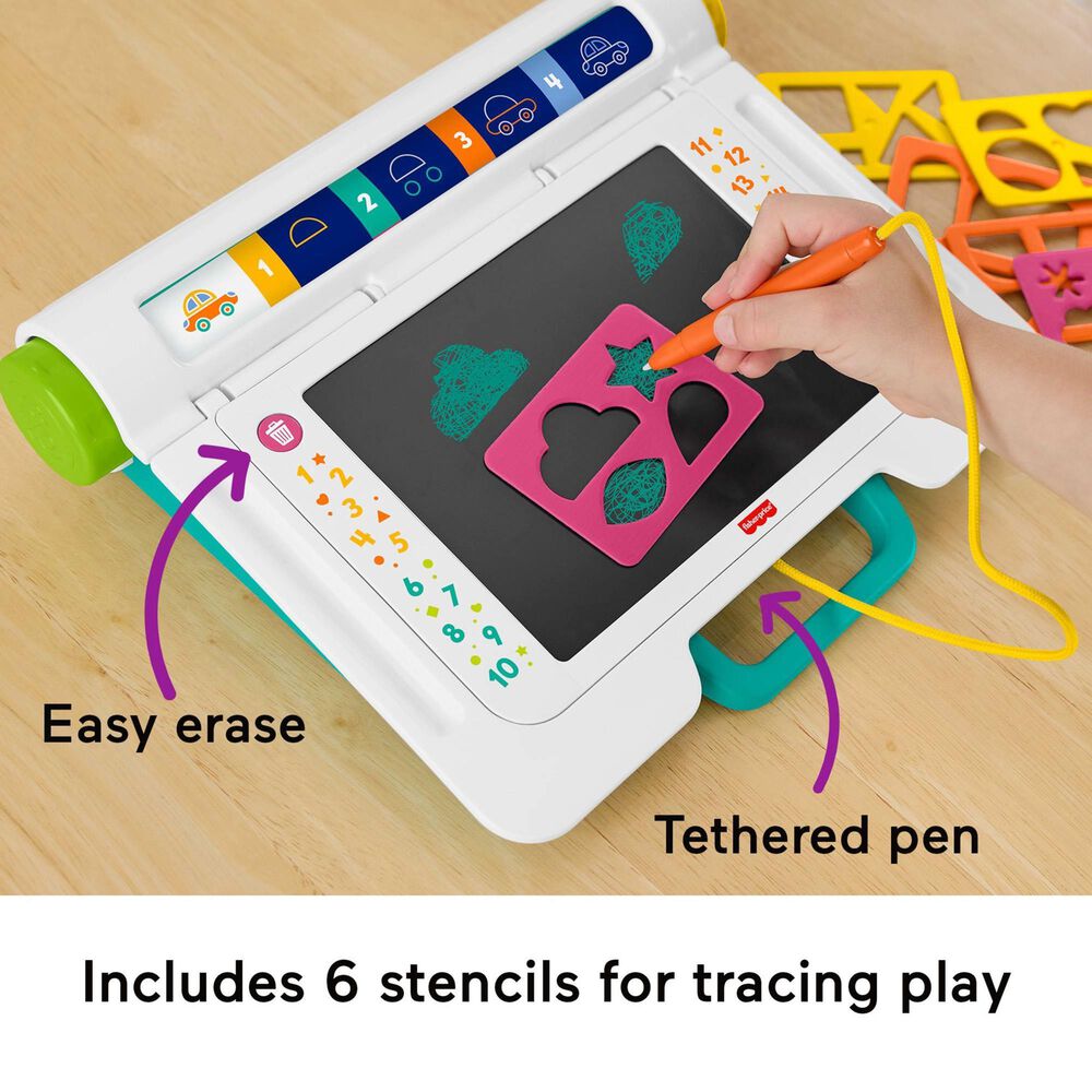 Fisher Price Learn and Doodle Desk Drawing Tablet with LCD Screen in Multicolor, , large