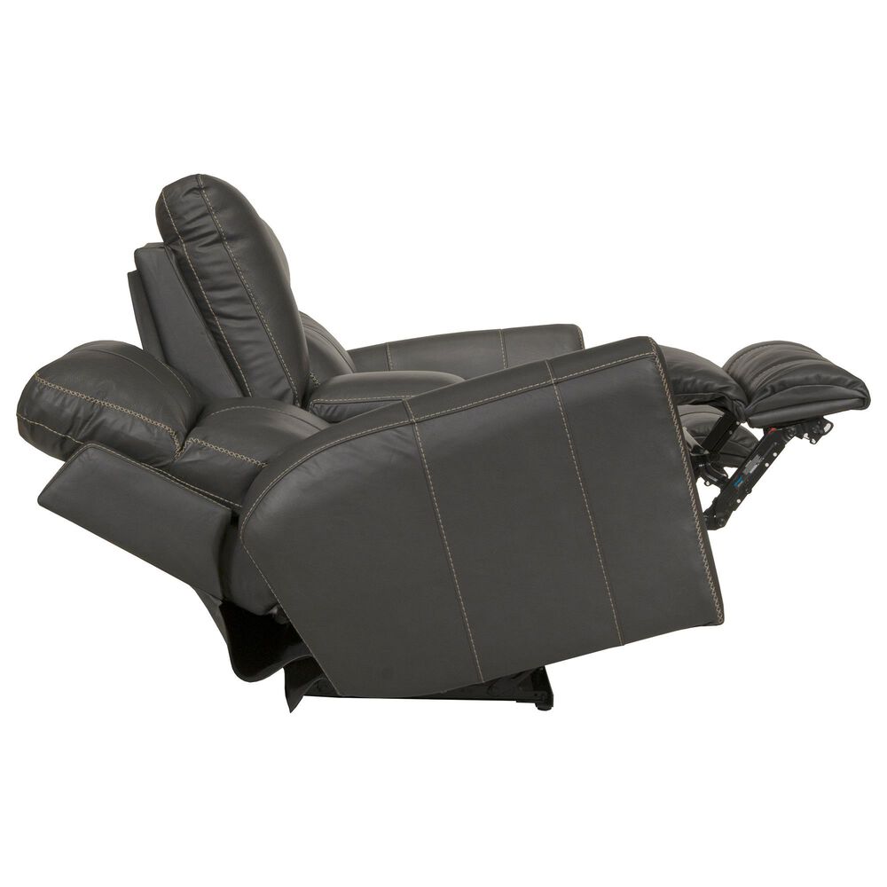 Catnapper Fredda Power Reclining Console Loveseat with Power Headrest in Anthracite, , large