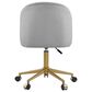 Linon Home Decor Adalynn Swivel Desk Chair with Gray Cushion in Gold, , large