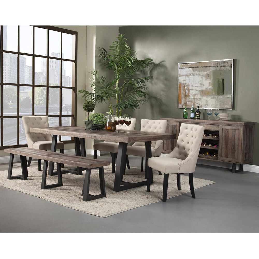 Alpine Furniture Prairie Dining Bench in Reclaimed Natural and Black