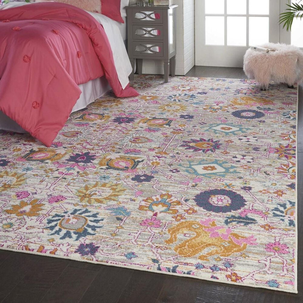 Nourison Passion PSN01 6"7" x 9"6" Silver Area Rug, , large