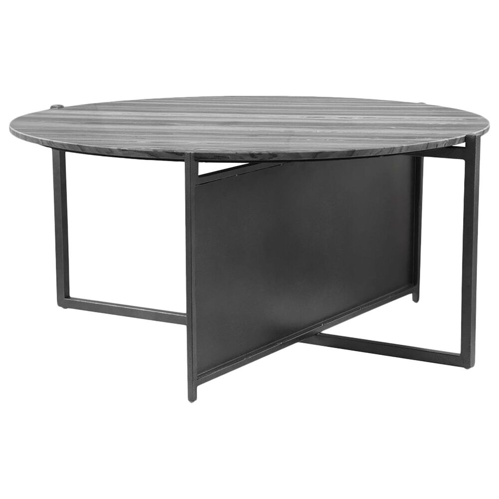 Zuo Modern Mcbride Coffee Table in Gray Marble and Black, , large