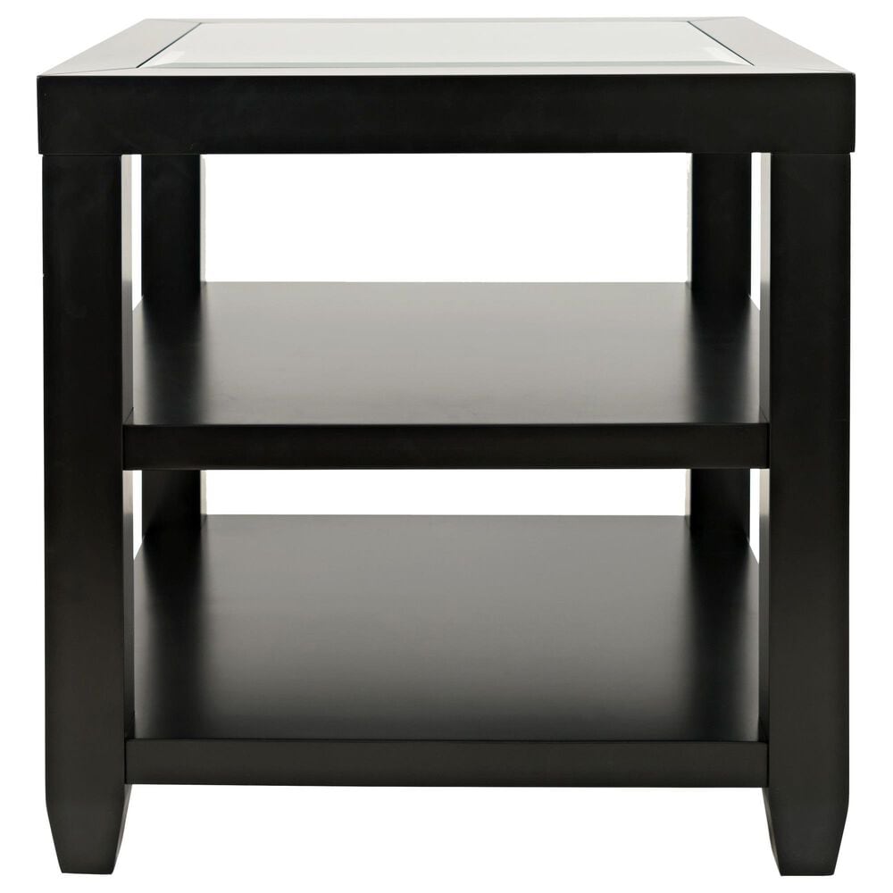 Waltham Urban Icon Square End Table in Polished Black, , large