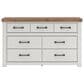 Ashley Savonport Queen Storage Bed with Dresser Chest and 2 Nightstands in White and Brown, , large