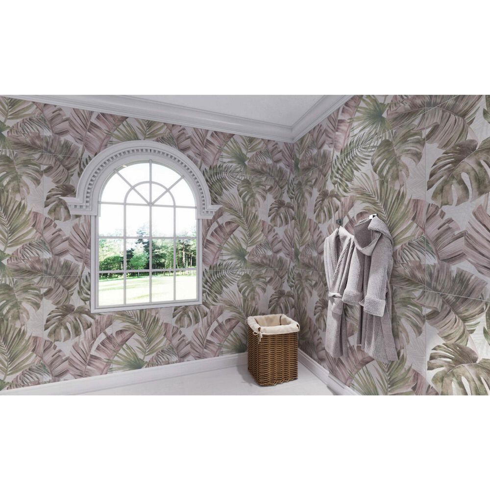 Soho Studio Artscape Fancy Wall Pink and Green 24" x 48" Porcelain Tile, , large