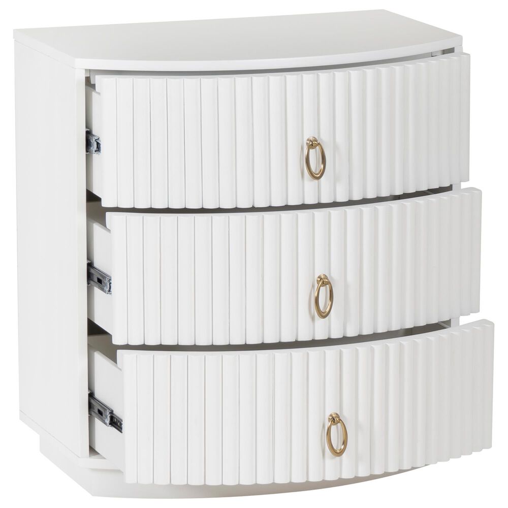 Linon Home Decor Chantel 3-Drawer Nightstand in White, , large