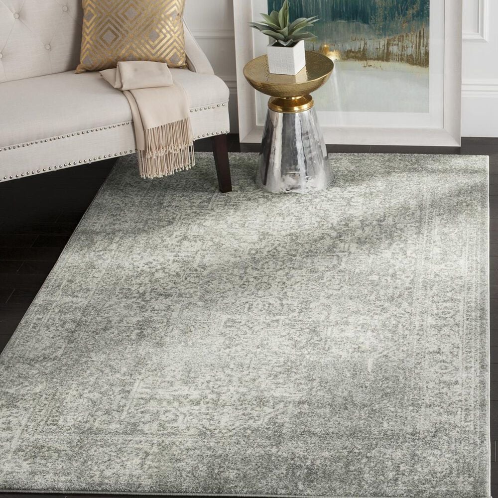 Safavieh Evoke EVK256S-3 3" x 5" Silver/Ivory Area Rug, , large