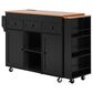HOMLUX 86" Kitchen Island with Extendable Dining Table in Black, , large