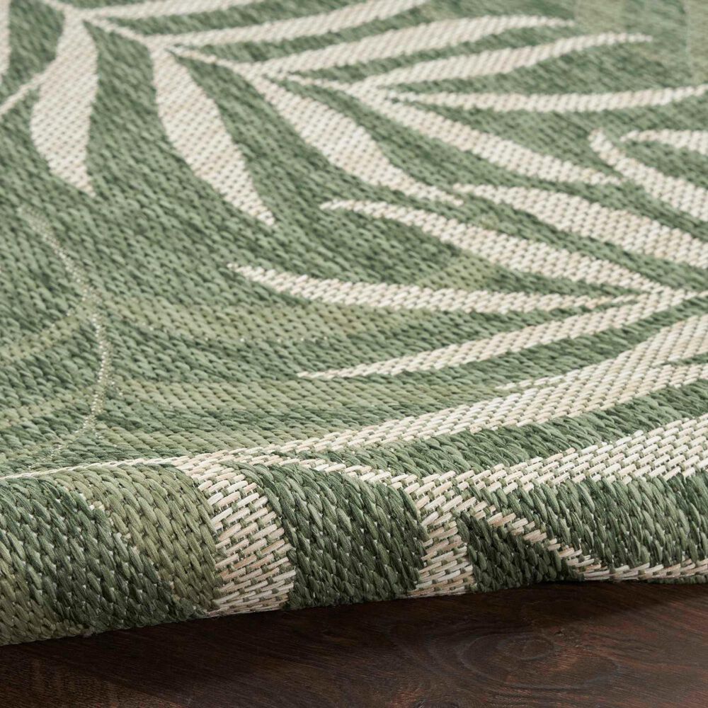Nourison Garden Oasis GOA01 Green and Ivory 5&#39; x 7&#39; Indoor/Outdoor Area Rug, , large