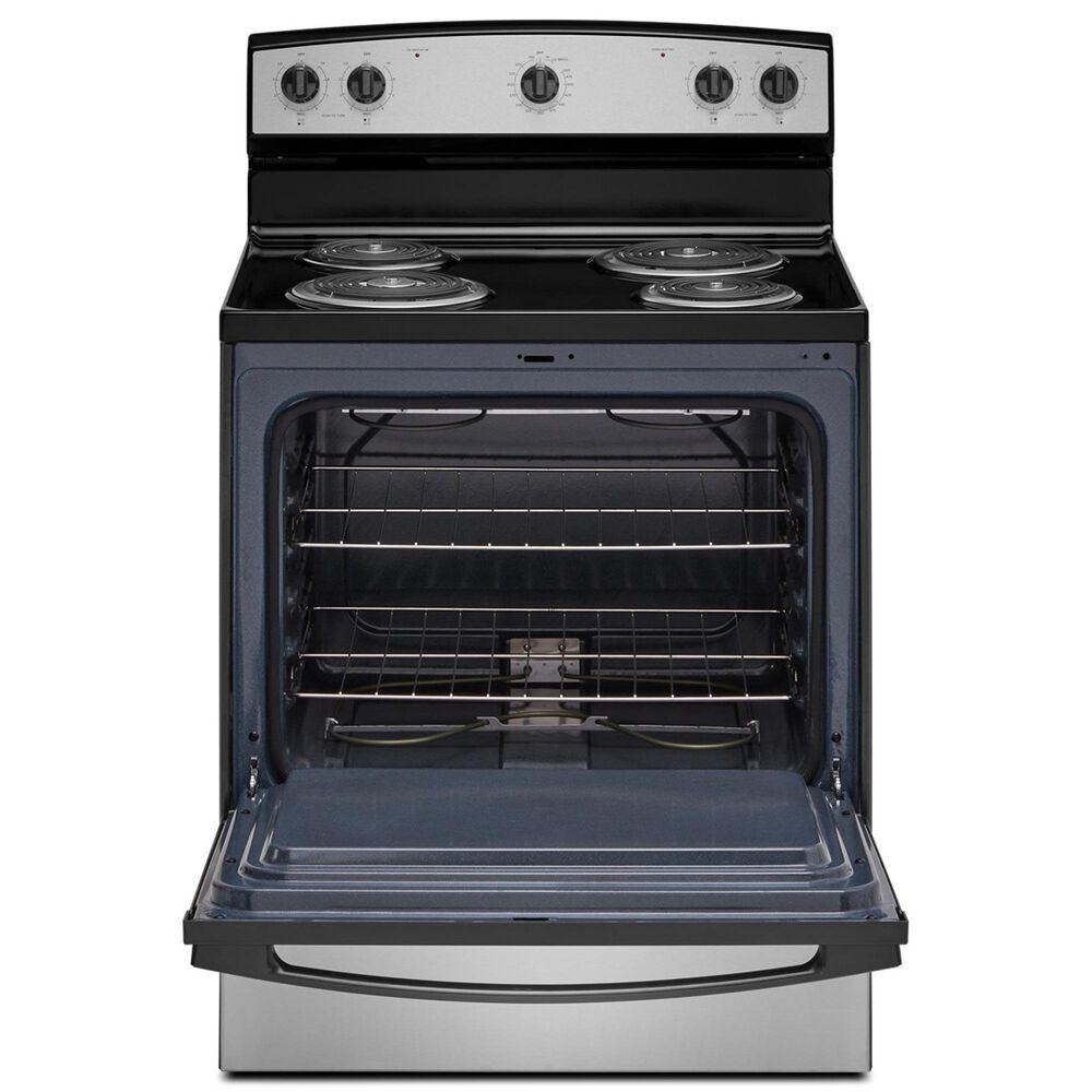 Amana 30&quot; Freestanding Electric Range with Easy-Clean Glass Door in Stainless Steel, , large