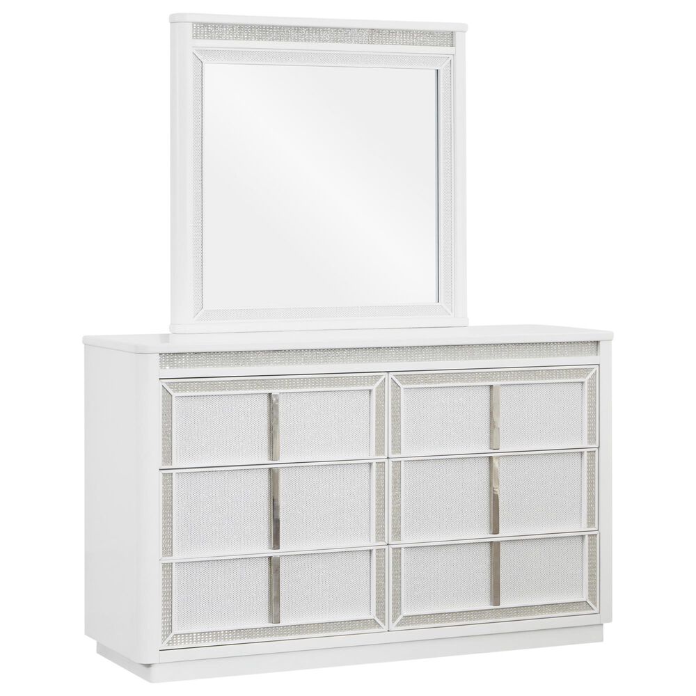 Millenium Chalanna 6-Drawer Dresser and Mirror in White, , large