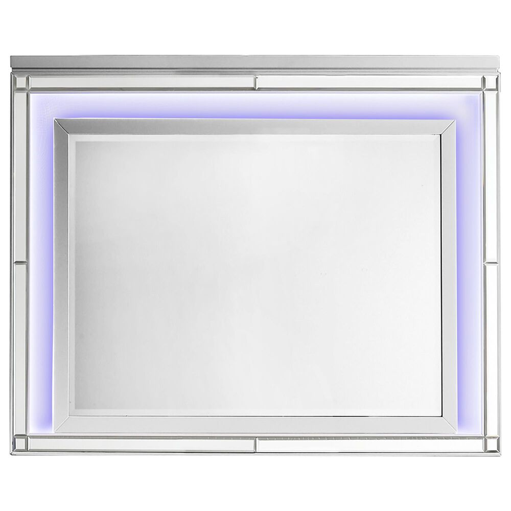 New Heritage Design Valentino Dresser Mirror in White and Silver, , large