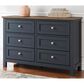 Ashley Landocken 6-Drawer Dresser in Dark Slate Blue and Light Brown, , large