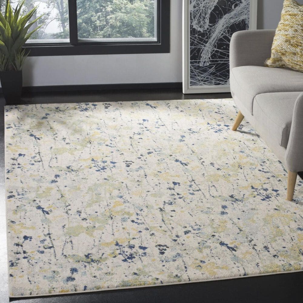 Safavieh Evoke EVK284C 5&#39;1&quot; x 7&#39;6&quot; Ivory and Yellow Area Rug, , large