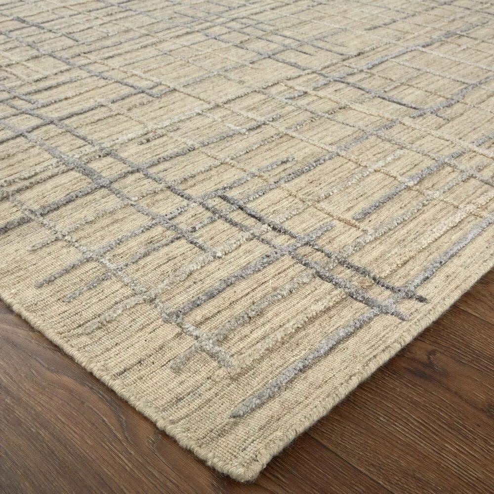 Feizy Kirkwood 2&#39;9&quot; x 8&#39; Beige and Silver Runner, , large