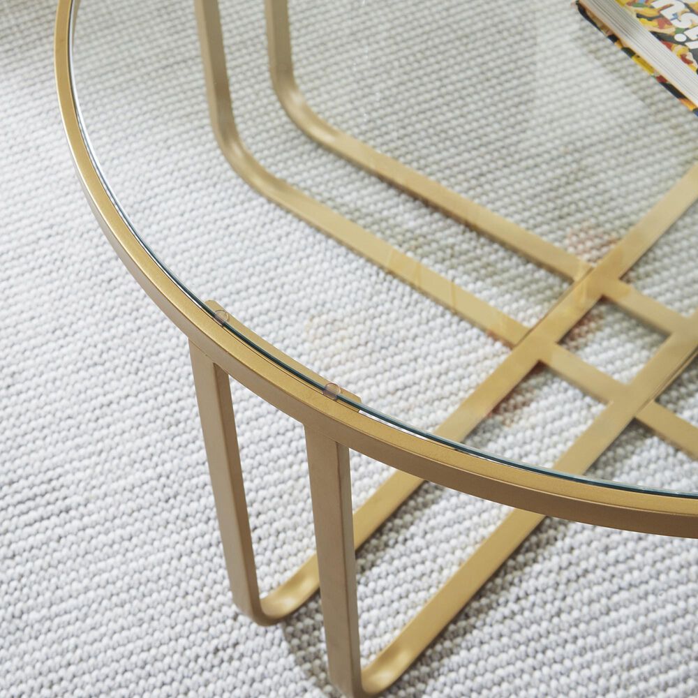 Ashley Milloton 3-Piece Occasional Table Set in Gold and Clear, , large