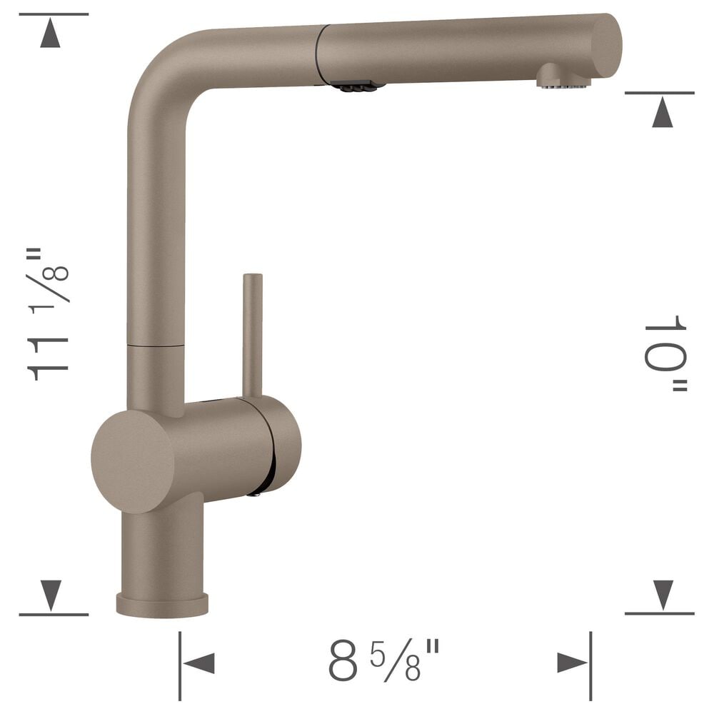 Blanco Linus 1.5 GPM Low-Arc Pull-Out Kitchen Faucet in Truffle, , large