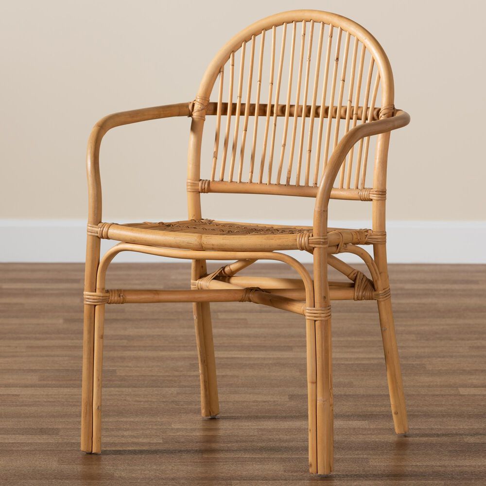 Baxton Studio Tugera Arm Chair in Natural Brown, , large