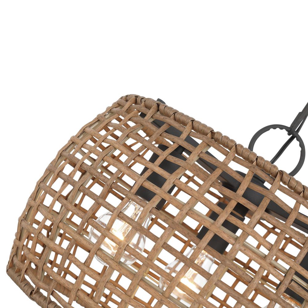 Golden Lighting Weavelight 3-Light Pendant in Natural Black, , large