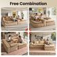 HOMLUX 112" Modern Sectional Sofa with Curved Armrests in Beige, , large