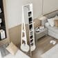GigaCloud Swivel Jewelry Cabinet with Full Length Mirror and Locking Mechanism in White, , large
