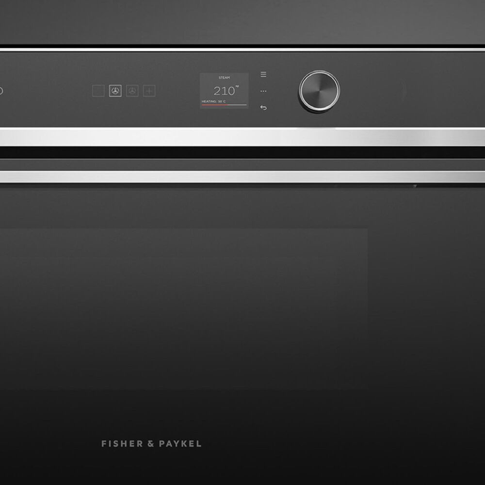 Fisher &amp; Paykel Contemporary 30&quot; Combination Electric Steam Oven with 18 Functions in Black and Stainless Steel, , large