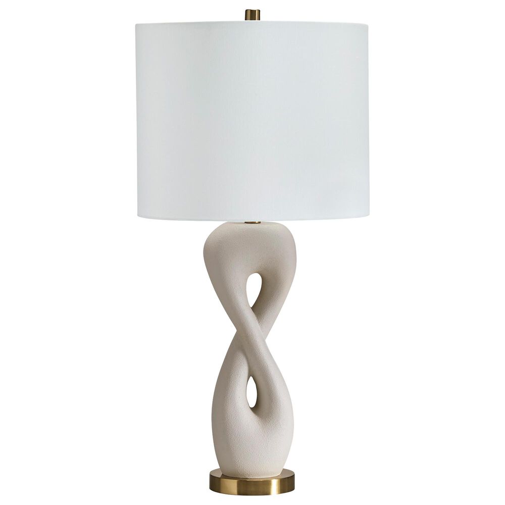 Ashley Judrich Table Lamp in White and Gold, , large