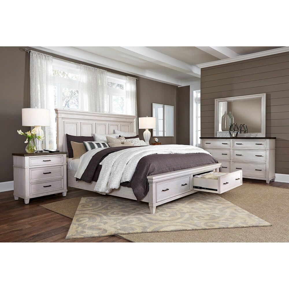 Riva Ridge Caraway Queen Storage Bed in Aged Ivory, , large