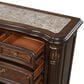 New Heritage Design Bella Note 4-Piece King Sleigh Bedroom Set in Mahogany Brown and Antique Gold, , large