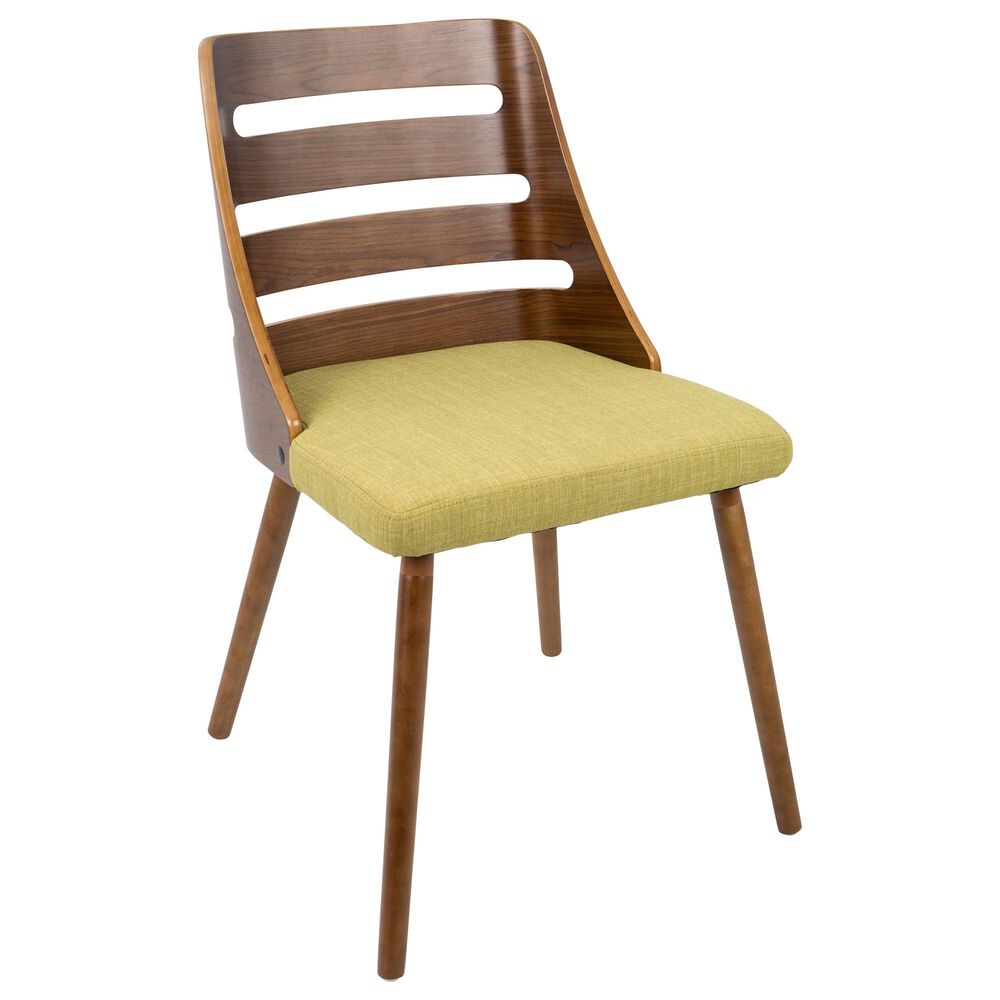 Lumisource Trevi Dining Chair in Green/Walnut, , large