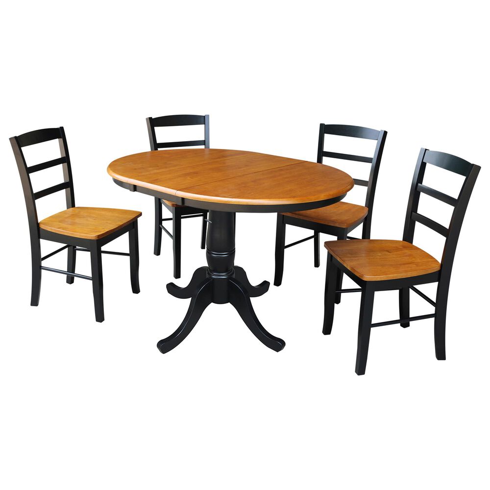 International Concepts Madrid 5-Piece Dining Set in Black/Cherry, , large