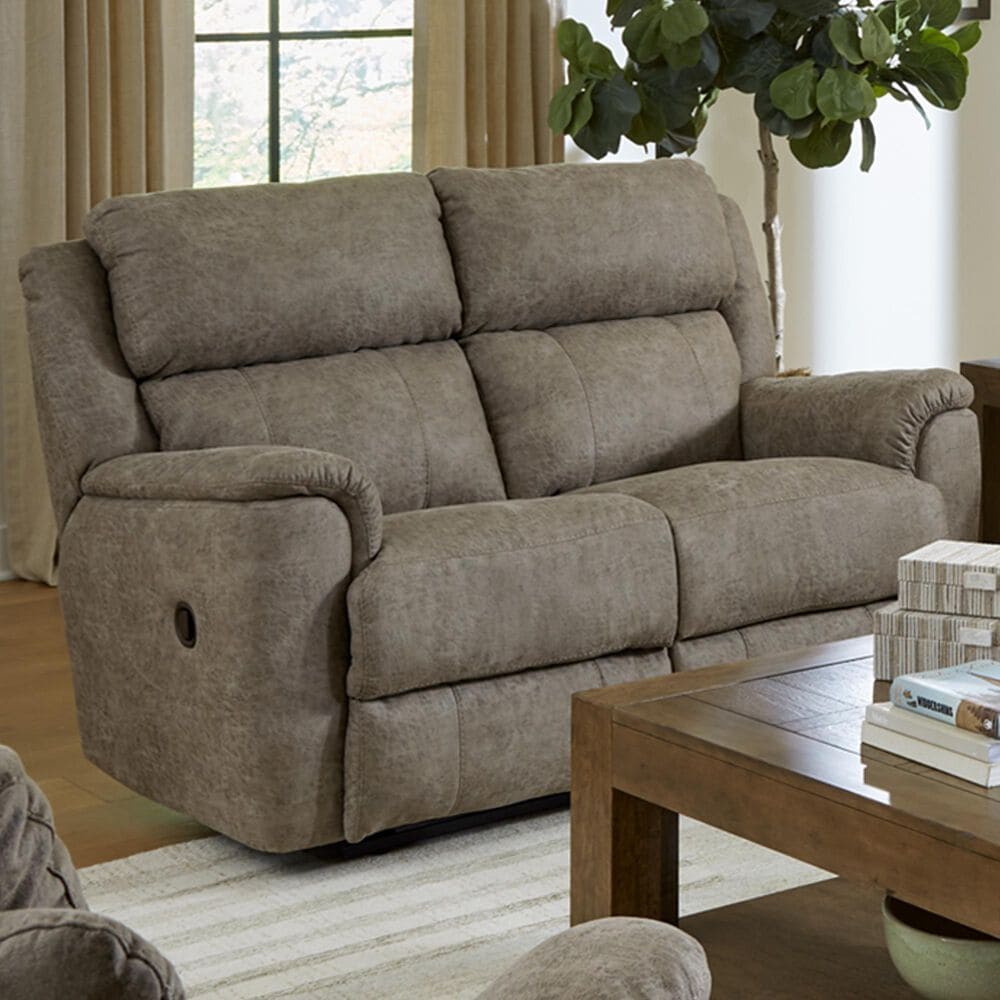 HomeStretch Milan Manual Loveseat in Tan, , large