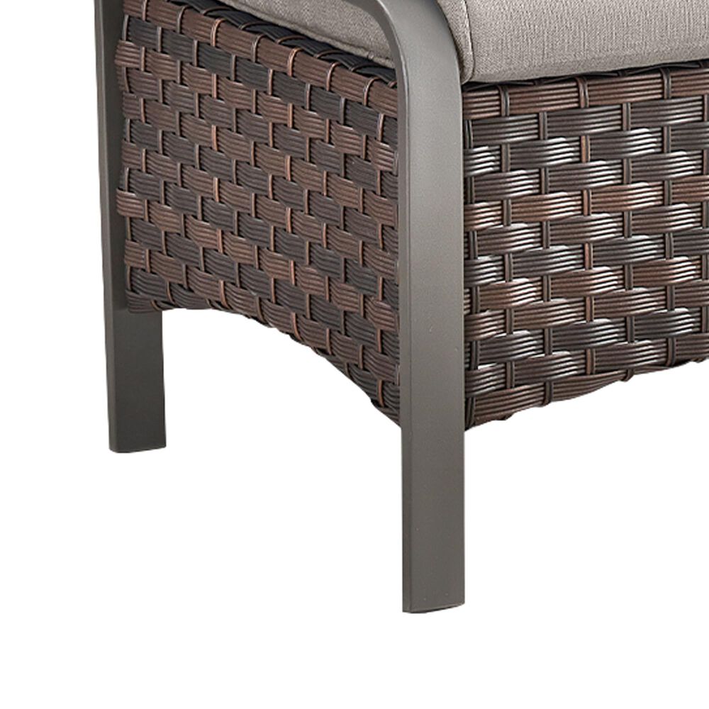 Sunwell Garden Outdoor Ottoman with Navy Cushion in Brown (Set of 2), , large