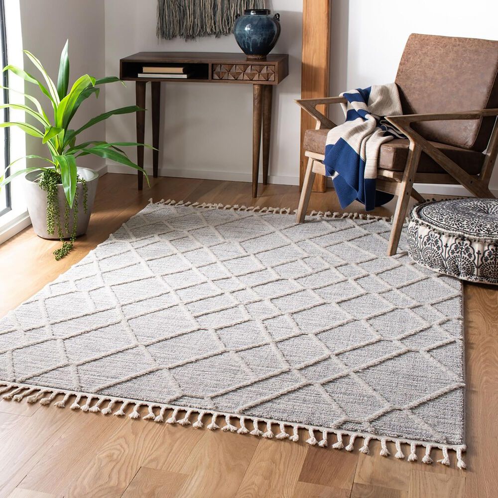 Safavieh Marrakesh MRK514 5&#39;3&quot; x 7&#39;6&quot; Ivory and Grey Area Rug, , large