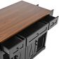 HOMLUX 58" Kitchen Island with Drop Leaf in Black and Brown, , large