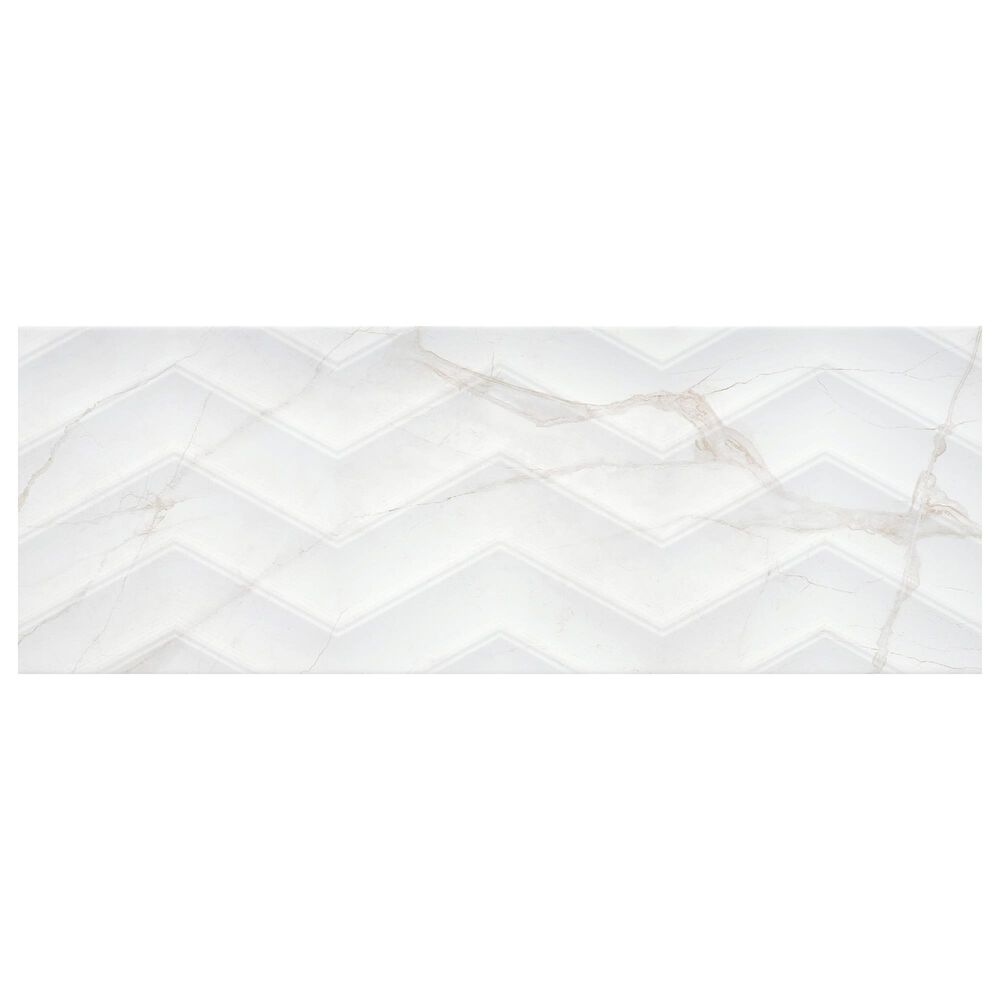 Emser Sculpture Oro Chevron 13" x 36" Porcelain Tile, , large