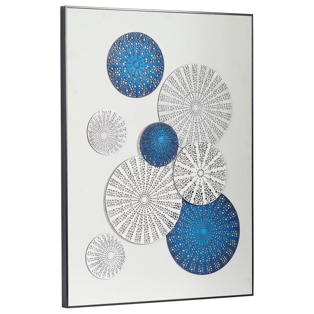 Maple and Jade Contemporary Canvas Wall Decor in White and Blue, , large