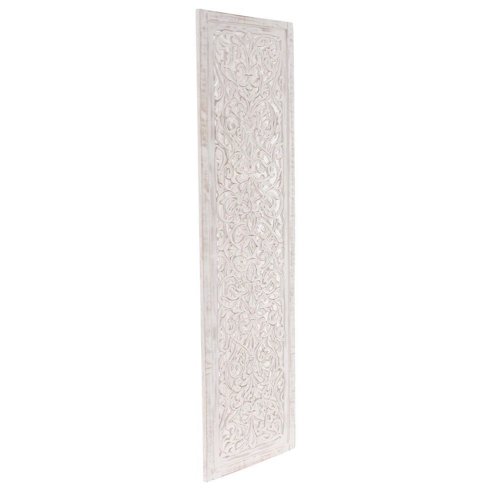 Maple and Jade 3-Panel Folding Screen in White, , large