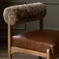 Four Hands Jazelle Counter Stool with Taupe Shearling Upholstery in Tan Oak, , large