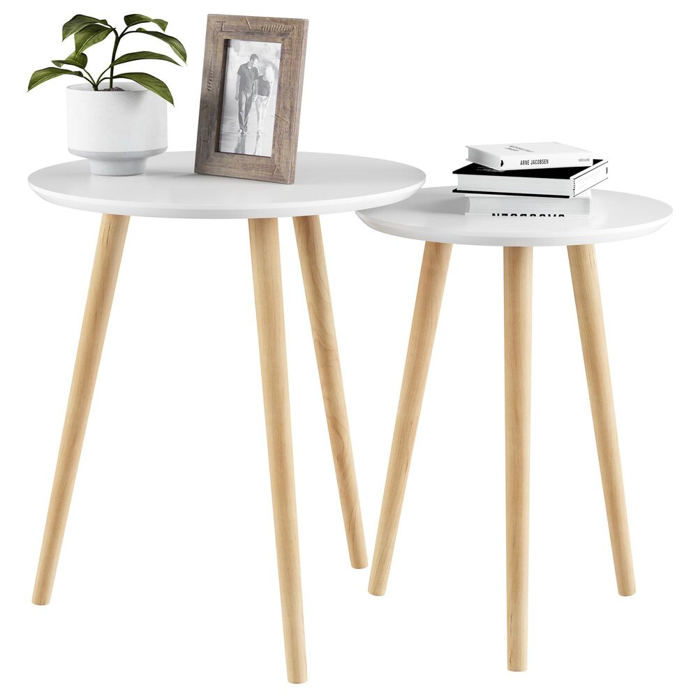Timberlake Hastings Home End Table in White (Set of 2), , large