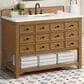 James Martin Malibu 48" Single Bathroom Vanity in Amber Birch with 3 cm White Zeus Quartz Top and Rectangular Sink, , large