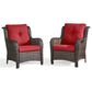 Sunwell Garden Patio Chair with Brown Frame in Red (Set of 2), , large