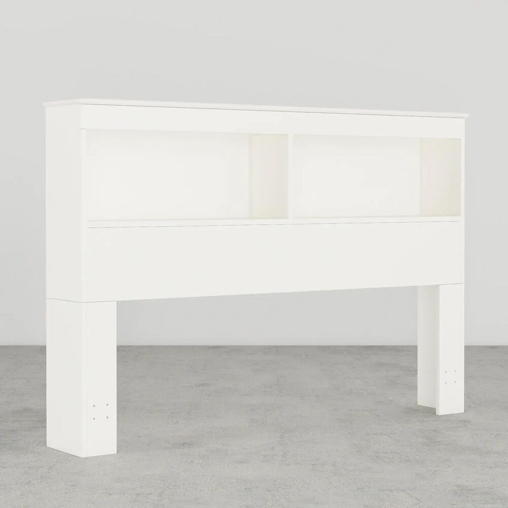 Lemoore Essential Full/Queen Bookcase Headboard in Rockport White, , large