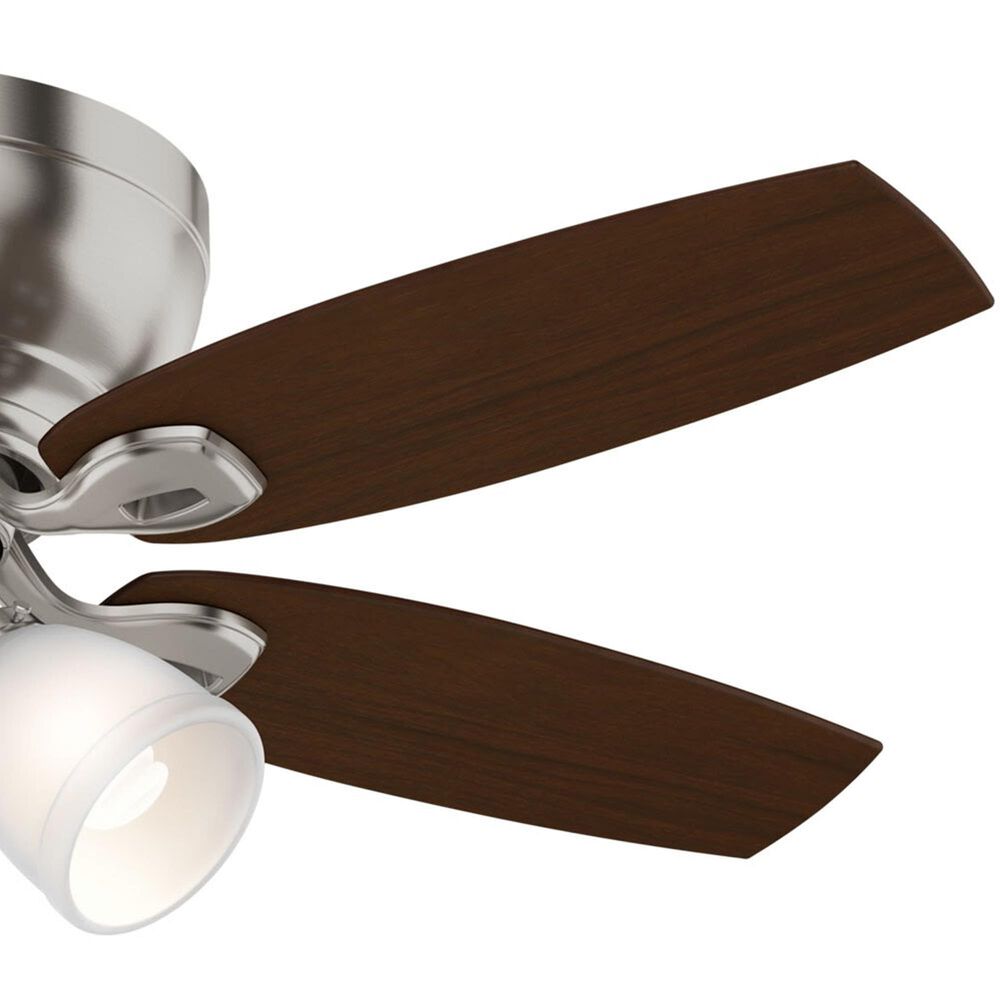 Hunter Durant Low Profile 44&quot; Ceiling Fan with Lights in Brushed Nickel and Walnut, , large