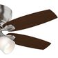 Hunter Durant Low Profile 44" Ceiling Fan with Lights in Brushed Nickel and Walnut, , large