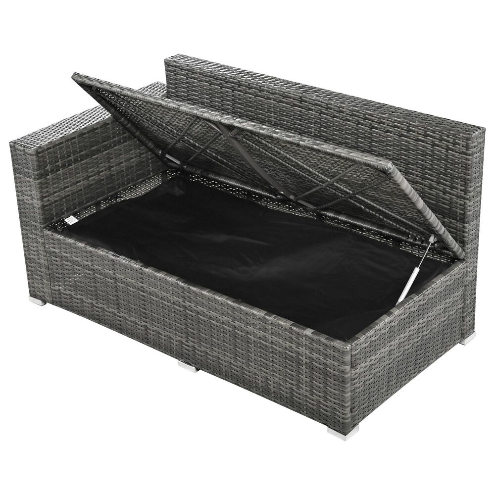 HOMLUX 6-Piece Outdoor Conversation Set with Storage Box in Beige, , large