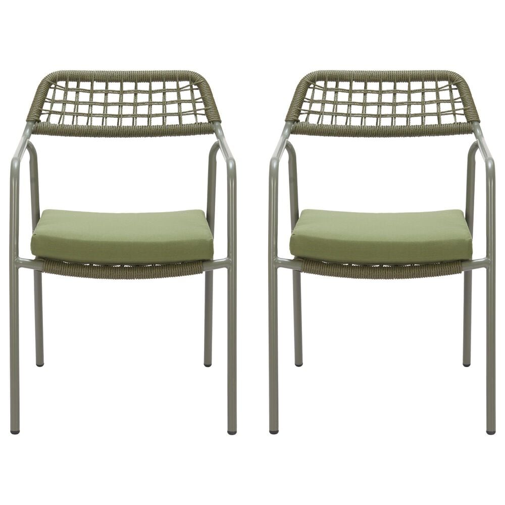 Zuo Modern Rio Outdoor Dining Chair in Green (Set of 2), , large